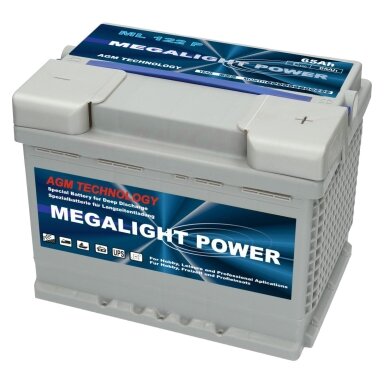 AKUMULIATORIUS MEGALIGHT AGM 12V 65 Ah AKUMULIATORIUS MEGALIGHT AGM 12V 65 Ah