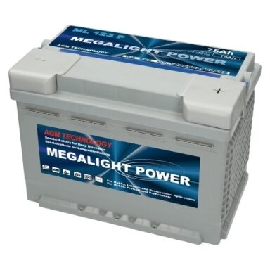 AKUMULIATORIUS MEGALIGHT AGM 12V 75 Ah AKUMULIATORIUS MEGALIGHT AGM 12V 75 Ah